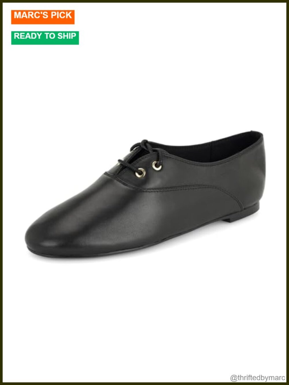 Nine West Jazzy Lace-Up Round Toe Flats Faux Leather Ballet Shoes